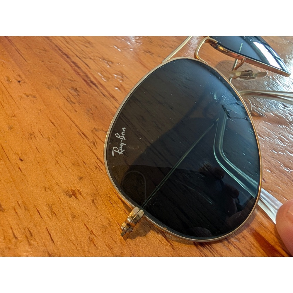 Ray-Ban Aviator Sunglasses G-15‎ Lenses RB3025 Gold Frame Dark Green Classic - Picture 2 of 6